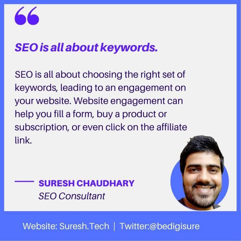 seo quote by suresh chaudhary 